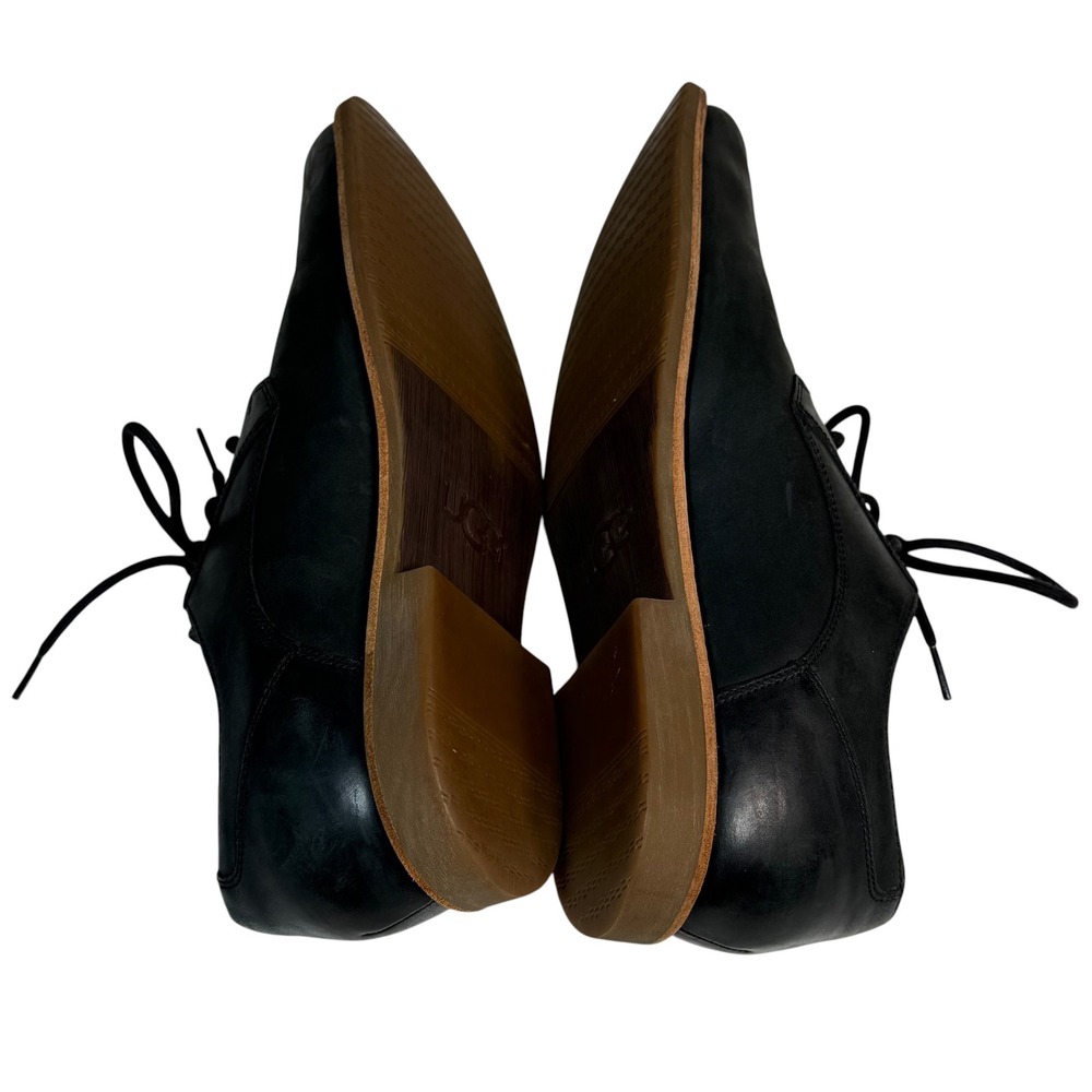 UGG Freamon Mens Black Leather Lace Up Plain Toe Oxford Dress Shoes - Picture 9 of 11
